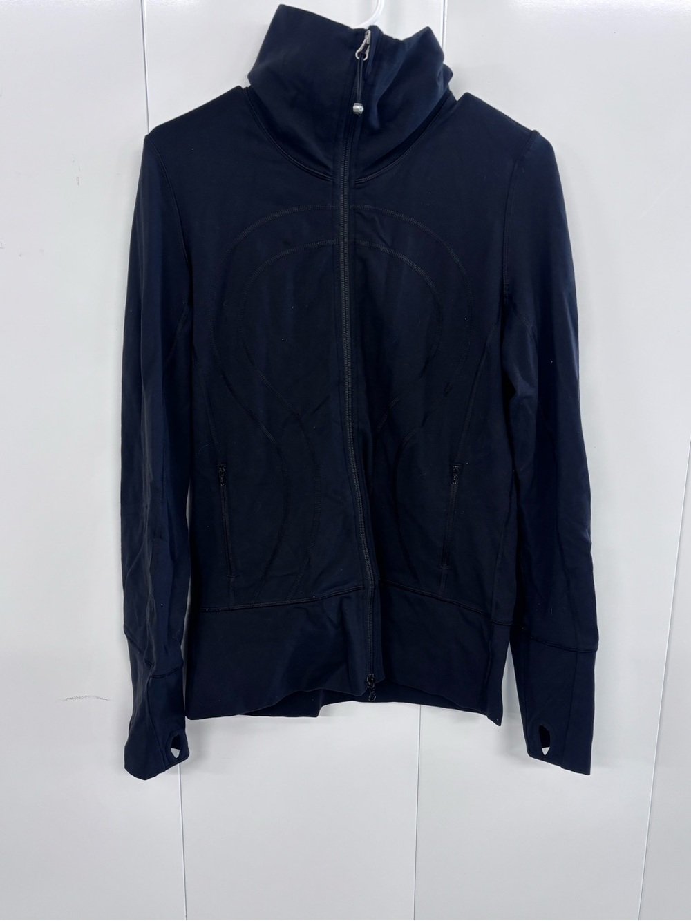 lululemon athletica Black Full Zip High Neck Stretch Track Jacket Womens 8